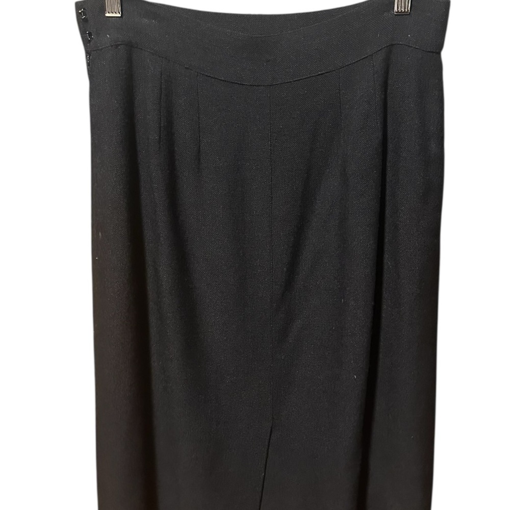 Hermes Black Linen Blend Women's Skirt with Buckle Detail Size 46EU 16US - Picture 5 of 8